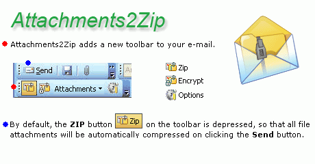 Click to view Attachments2Zip for Outlook 1.10 screenshot